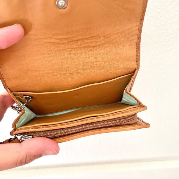 Vintage Coach Hampton Watercolor Stripe Shoulder Bag F11677 Wristlet Wallet Pouc - Picture 14 of 16